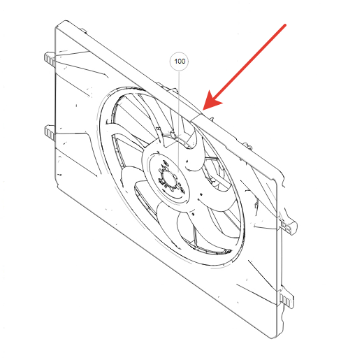 Вентилятор системы охлаждения двигателя в сборе