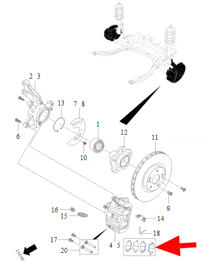 Колодки передние TIGGO 7 PRO/8PRO/EXEED LX/OMODA C5 4 WD  синие